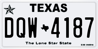 TX license plate DQW4187