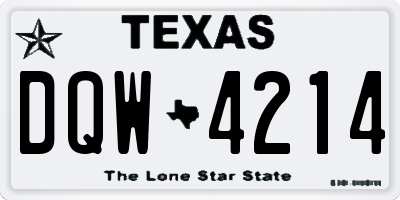 TX license plate DQW4214