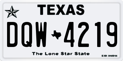 TX license plate DQW4219