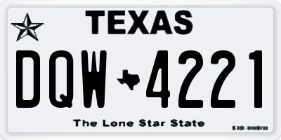TX license plate DQW4221