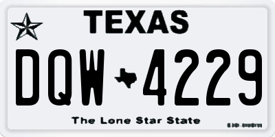 TX license plate DQW4229