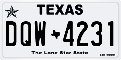 TX license plate DQW4231