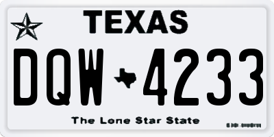 TX license plate DQW4233
