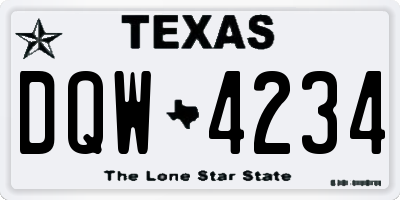 TX license plate DQW4234