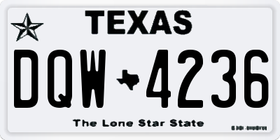 TX license plate DQW4236