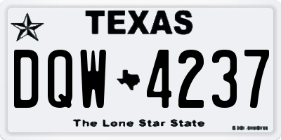 TX license plate DQW4237