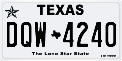 TX license plate DQW4240