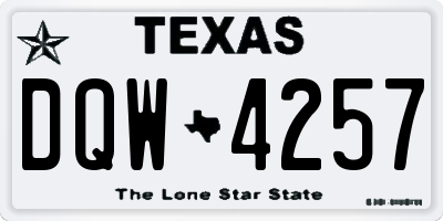 TX license plate DQW4257