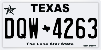 TX license plate DQW4263