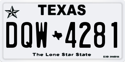 TX license plate DQW4281