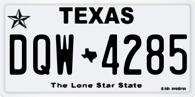 TX license plate DQW4285