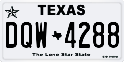 TX license plate DQW4288
