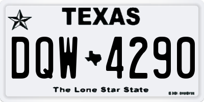 TX license plate DQW4290