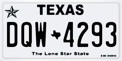 TX license plate DQW4293