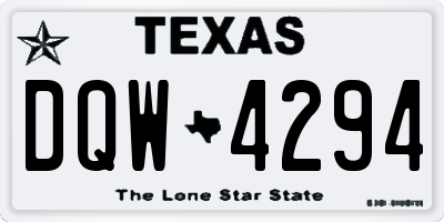 TX license plate DQW4294