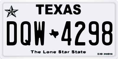 TX license plate DQW4298