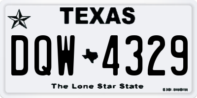 TX license plate DQW4329