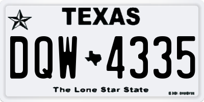 TX license plate DQW4335