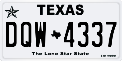 TX license plate DQW4337