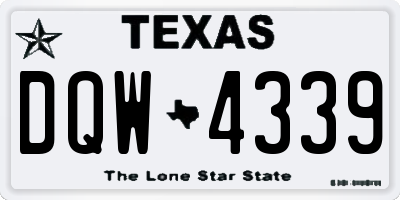 TX license plate DQW4339