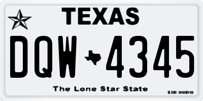 TX license plate DQW4345