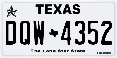 TX license plate DQW4352