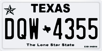 TX license plate DQW4355