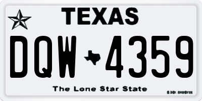 TX license plate DQW4359
