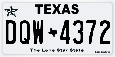 TX license plate DQW4372