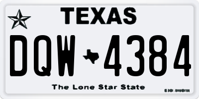 TX license plate DQW4384