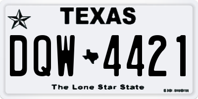 TX license plate DQW4421