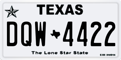 TX license plate DQW4422