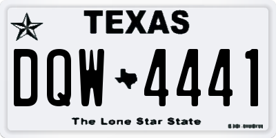 TX license plate DQW4441