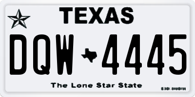 TX license plate DQW4445