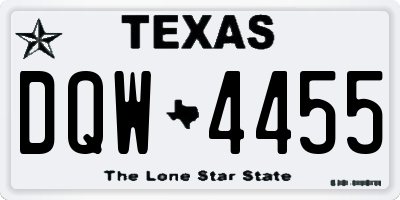 TX license plate DQW4455