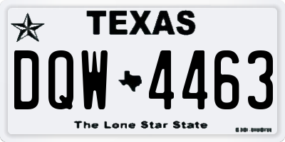 TX license plate DQW4463