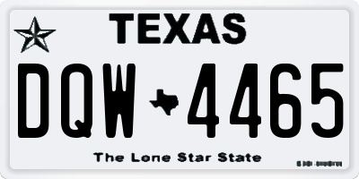 TX license plate DQW4465