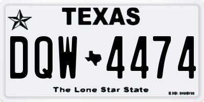TX license plate DQW4474
