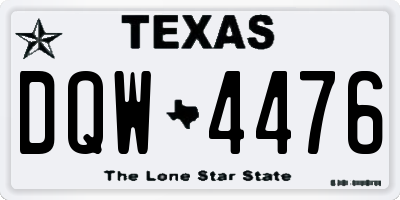 TX license plate DQW4476