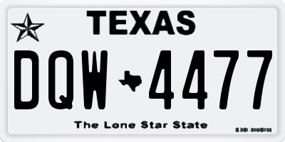TX license plate DQW4477