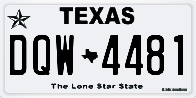 TX license plate DQW4481