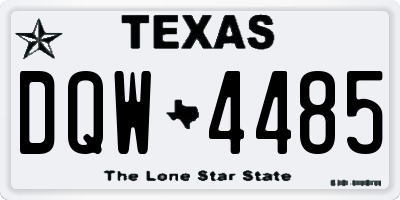 TX license plate DQW4485