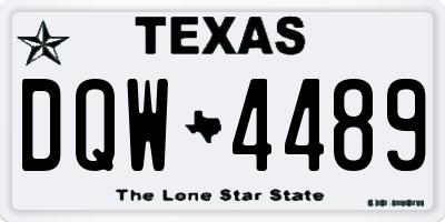 TX license plate DQW4489