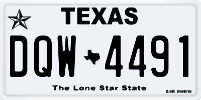 TX license plate DQW4491
