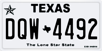 TX license plate DQW4492
