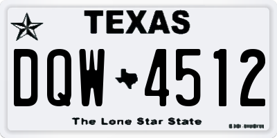 TX license plate DQW4512