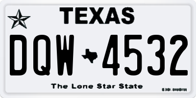 TX license plate DQW4532