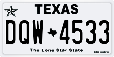 TX license plate DQW4533