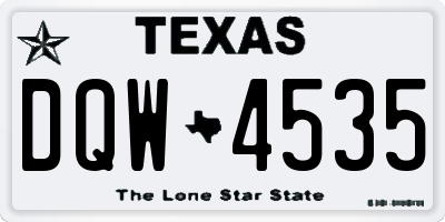 TX license plate DQW4535