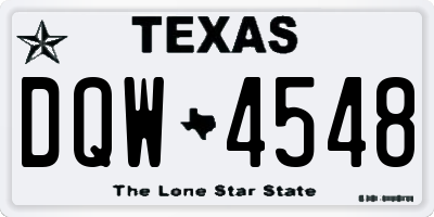 TX license plate DQW4548